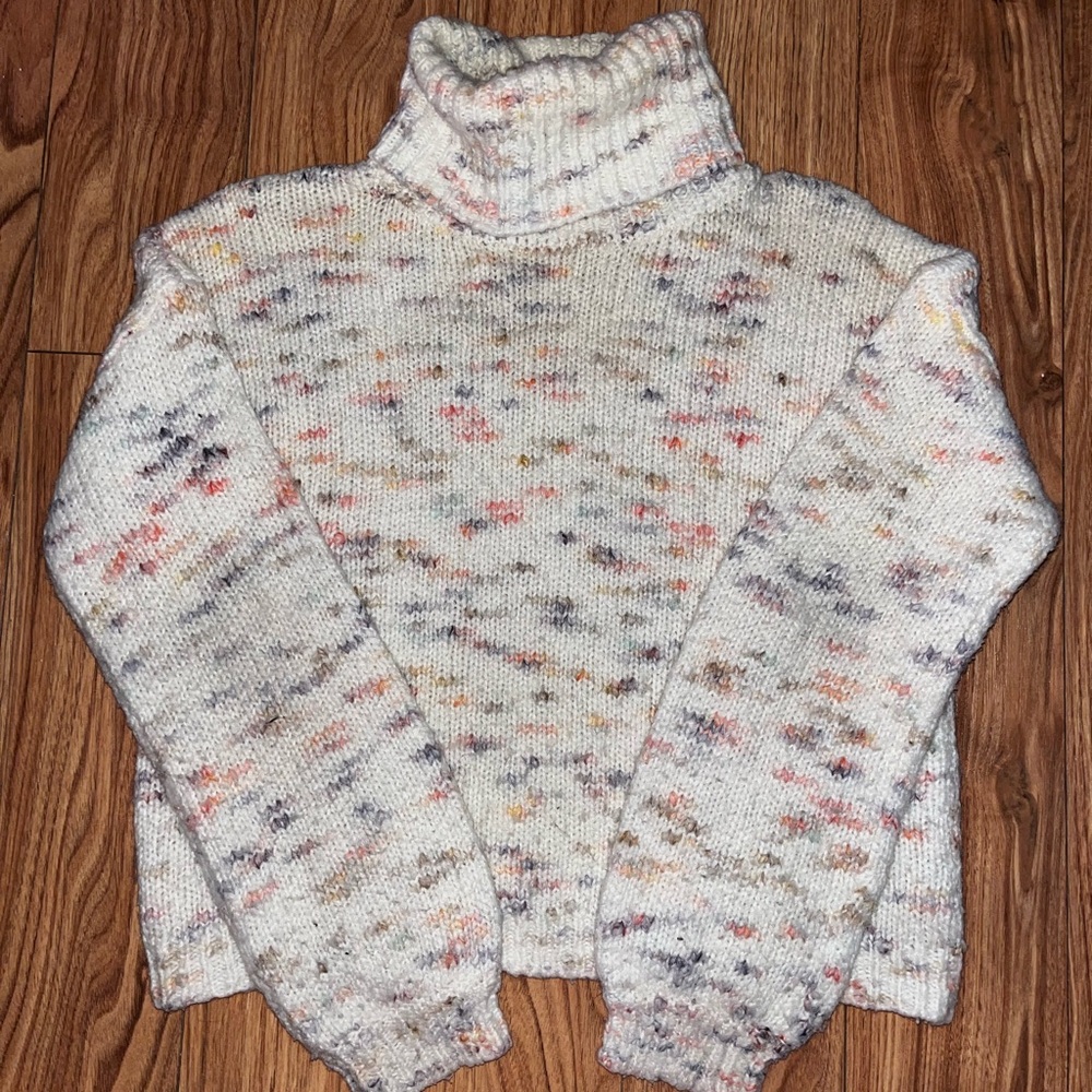 Colorful Knit Turtleneck Sweater